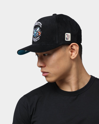 Mitchell & Ness Charlotte Hornets Hard Wood Classics Logo Pro Crown Snapback Black