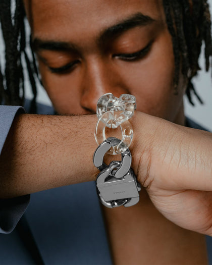Vitaly Unisex Static Bracelet Clear/Stainless Steel