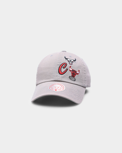 Mitchell & Ness Chicago Bulls Patch Dad Hat Strapback Grey