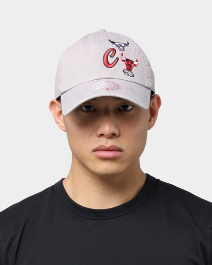 Mitchell & Ness Chicago Bulls Patch Dad Hat Strapback Grey