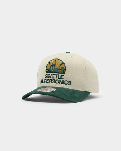 Mitchell & Ness Seattle Sonics Pro Crown Snapback Off White/Green