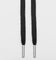 Lacespace Black Waxed Flat Lace Silver Metal Aglet