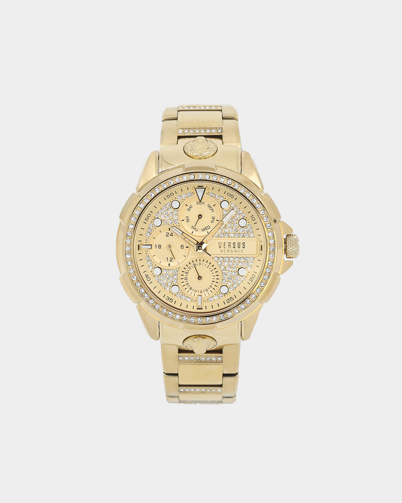 Versus Versace 6eme Arrondissement Crystal Set Gold Watch Yellow
