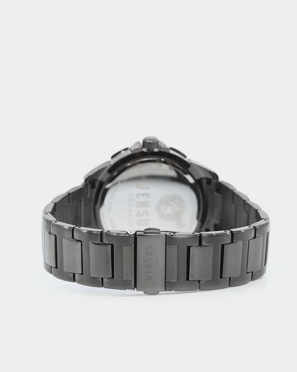 Versus Versace 6eme Arrondissement Crystal Set Gunmetal Watch Gunmetal