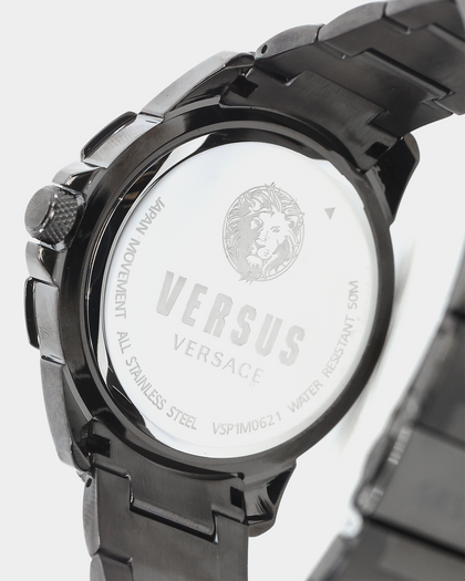 Versus Versace 6eme Arrondissement Crystal Set Gunmetal Watch Gunmetal
