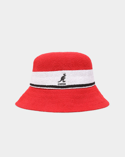 Kangol Bermuda Stripe Bucket Scarlet