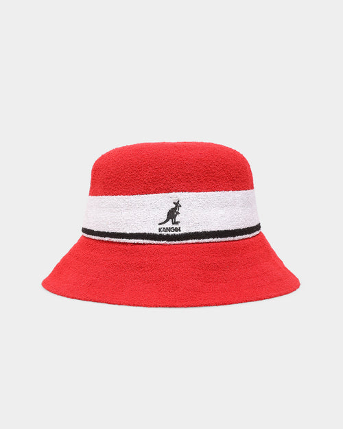 Kangol Bermuda Stripe Bucket Scarlet