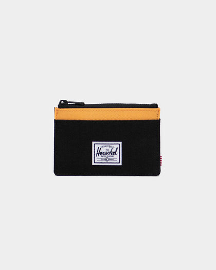 Herschel Bag Co Men's Oscar RFID Wallet Black Crosshatch/Black Ripstop/Blazing Orange