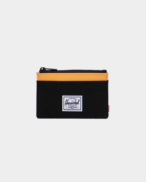 Herschel Bag Co Men's Oscar RFID Wallet Black Crosshatch/Black Ripstop/Blazing Orange