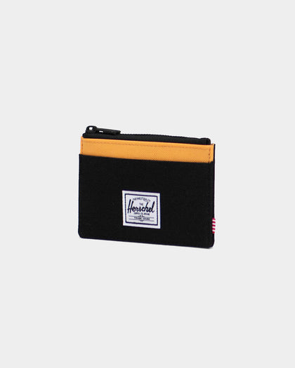 Herschel Bag Co Men's Oscar RFID Wallet Black Crosshatch/Black Ripstop/Blazing Orange