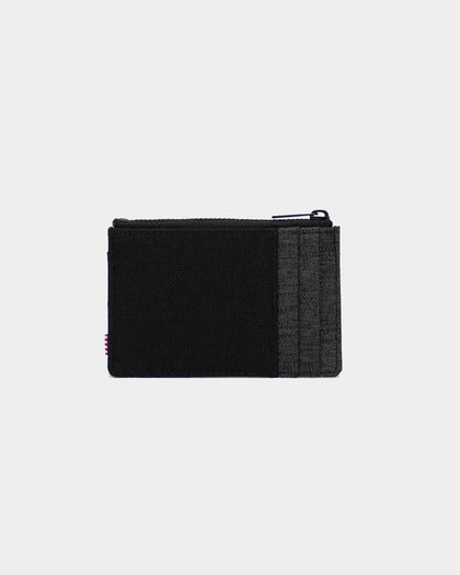 Herschel Bag Co Men's Oscar RFID Wallet Black Crosshatch/Black Ripstop/Blazing Orange