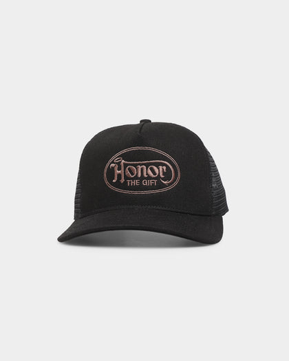Honor The Gift Holiday Sinners & Saints Logo Trucker Snapback Black