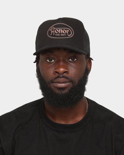 Honor The Gift Holiday Sinners & Saints Logo Trucker Snapback Black