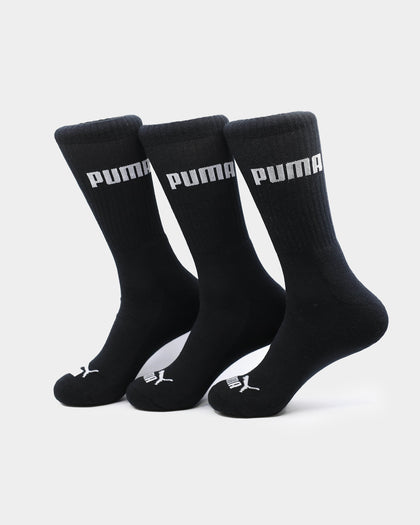 Puma Unisex 3 PK Cushioned Crew Sock Black