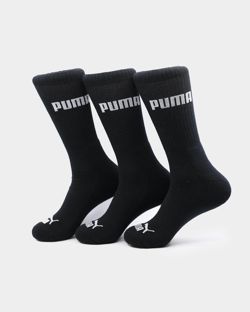 Puma Unisex 3 PK Cushioned Crew Sock Black
