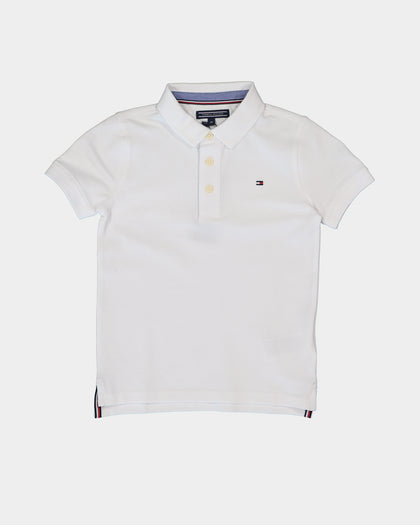 Tommy Hilfiger Kid's Tommy Short Sleeve Polo Shirt Bright White