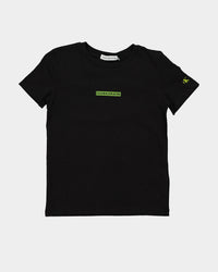Calvin Klein Kids' Micro Flock Logo Fitted T-Shirt Black