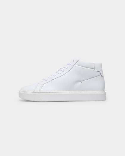 Calvin Klein Lace Up Leather High Top Triple White