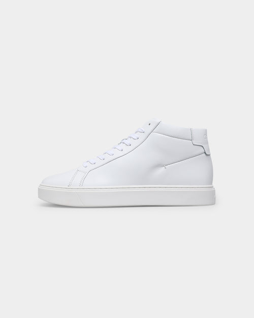 Calvin Klein Lace Up Leather High Top Triple White