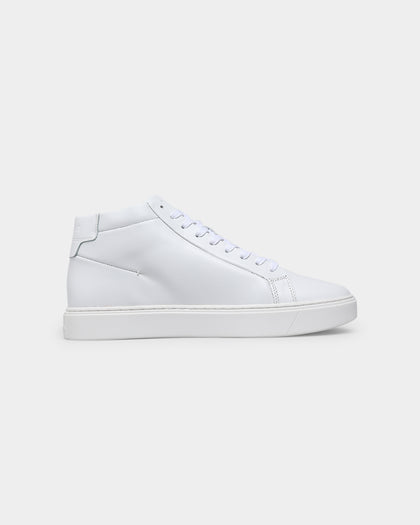 Calvin Klein Lace Up Leather High Top Triple White