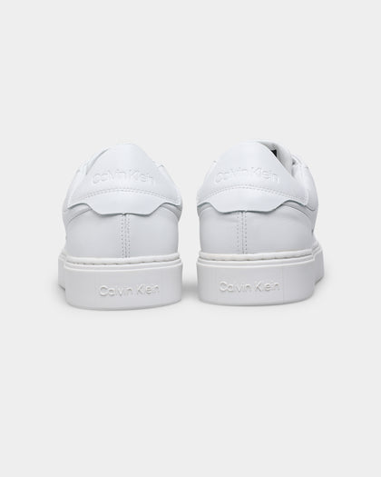 Calvin Klein Lace Up Leather Low Top Triple White