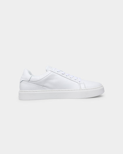 Calvin Klein Lace Up Leather Low Top Triple White