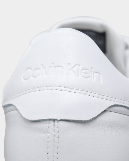 Calvin Klein Lace Up Leather Low Top Triple White