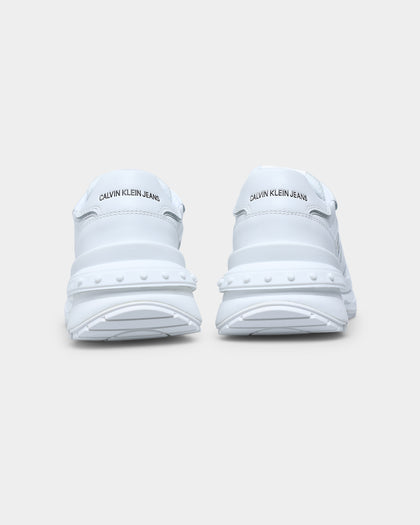 Calvin Klein Runner Lace Up Sneaker Snap Triple White