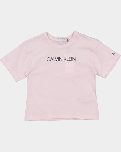 Calvin Klein Kids' Institutional Logo Boxy T-Shirt Sweetest Pink