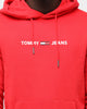 Tommy Jeans Men's TJM Straight Small Logo Hoodie Red