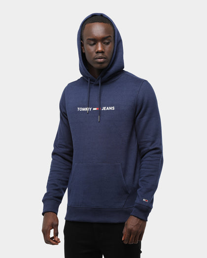 Tommy Jeans Men's TJM Straight Small Logo Hoodie Black Iris