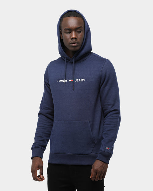 Tommy Jeans Men's TJM Straight Small Logo Hoodie Black Iris