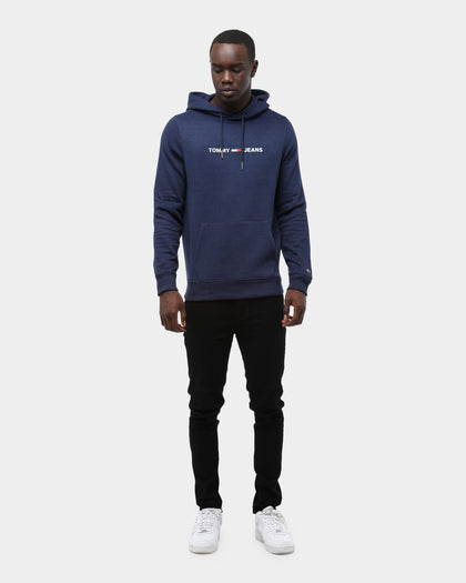 Tommy Jeans Men's TJM Straight Small Logo Hoodie Black Iris