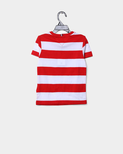 Tommy Jeans Kids Rugby Graphic Short Sleeve T-Shirt Red Stripe
