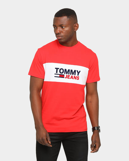 Tommy Jeans Pieced Band Logo T-Shirt Crimson