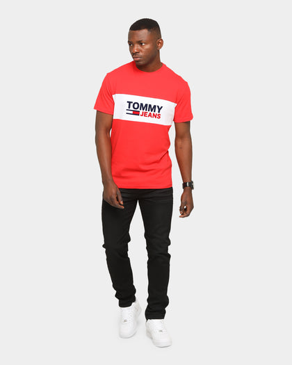Tommy Jeans Pieced Band Logo T-Shirt Crimson