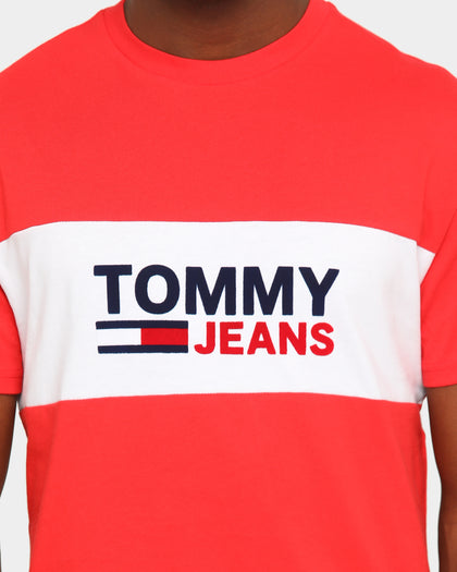 Tommy Jeans Pieced Band Logo T-Shirt Crimson