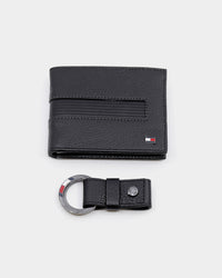 Tommy Jeans Men's Downtown CC Wallet & Keychain Gift Set Black