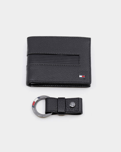 Tommy Jeans Men's Downtown CC Wallet & Keychain Gift Set Black