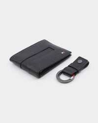 Tommy Jeans Men's Downtown CC Wallet & Keychain Gift Set Black