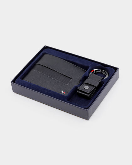 Tommy Jeans Men's Downtown CC Wallet & Keychain Gift Set Black
