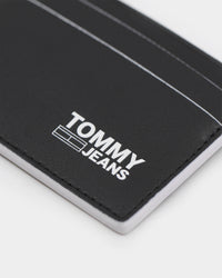 Tommy Jeans Men's TJM Recycled Leather Credit Card Holder Black/White