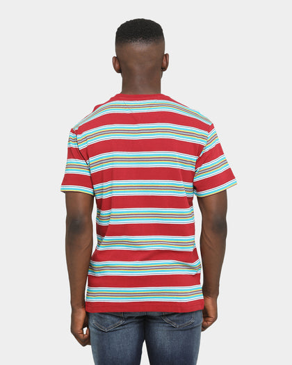 Tommy Jeans Stripe Layout T-Shirt Wine Red/Multi