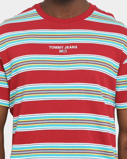 Tommy Jeans Stripe Layout T-Shirt Wine Red/Multi