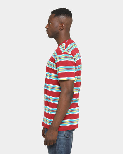 Tommy Jeans Stripe Layout T-Shirt Wine Red/Multi