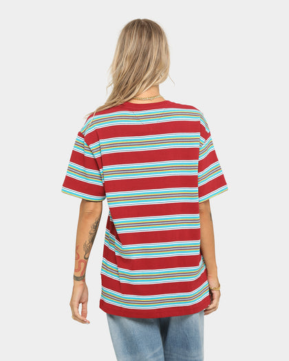 Tommy Jeans Stripe Layout T-Shirt Wine Red/Multi
