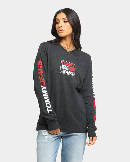 Tommy Jeans Long Sleeve USA T-Shirt Black