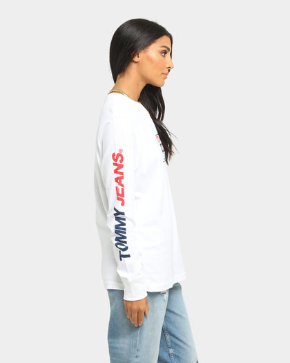 Tommy Jeans Long Sleeve USA T-Shirt White