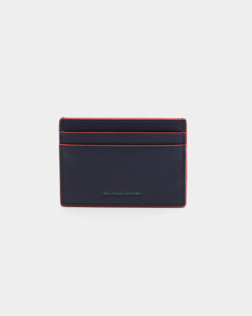 Tommy Jeans Men's TJM Recycled Leather Credit Card Holder Twilight Navy/Red