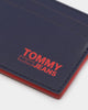 Tommy Jeans Men's TJM Recycled Leather Credit Card Holder Twilight Navy/Red